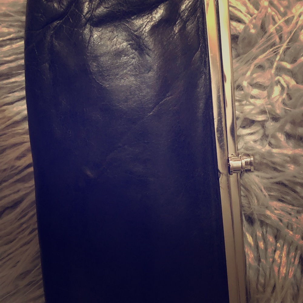 Black leather Hobo wallet